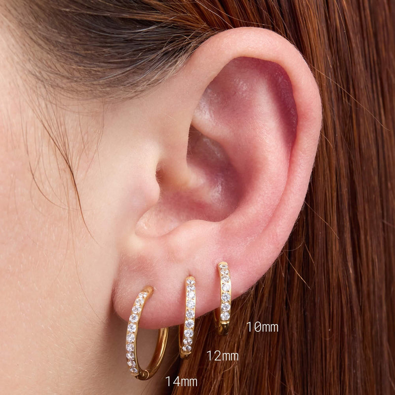 Essential White CZ Hoops (18G)