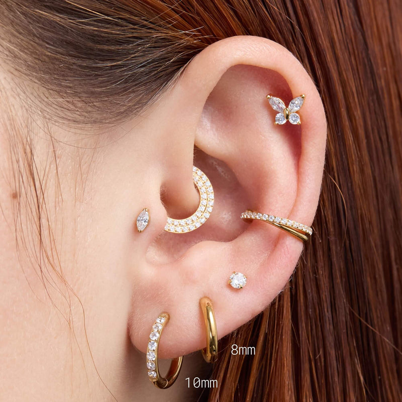 Essential White CZ Hoops (18G)