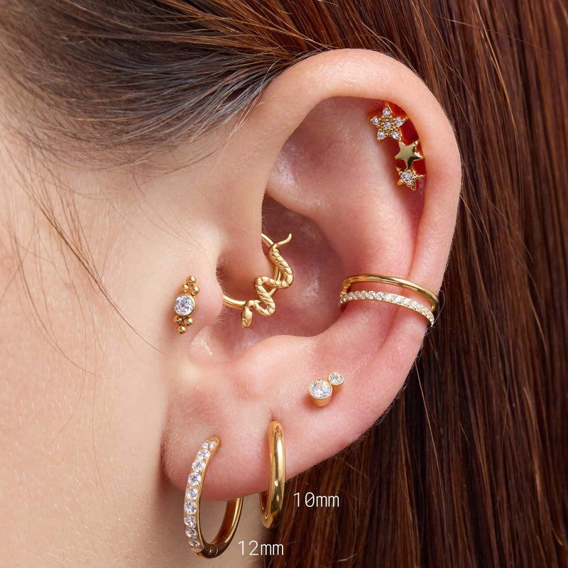 Essential White CZ Hoops (18G)