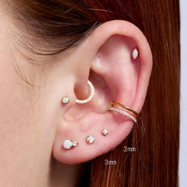 Simple White Opal Piercing