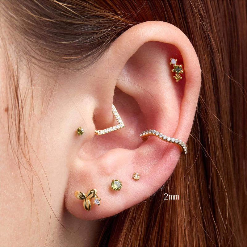 Champagne Simple CZ Piercing