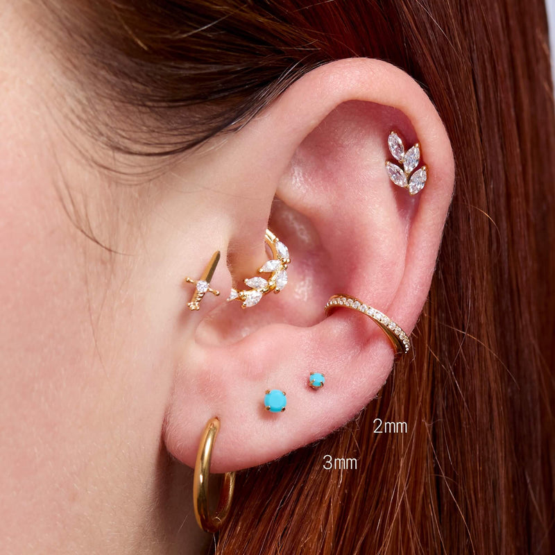 Turquoise Simple CZ Piercing