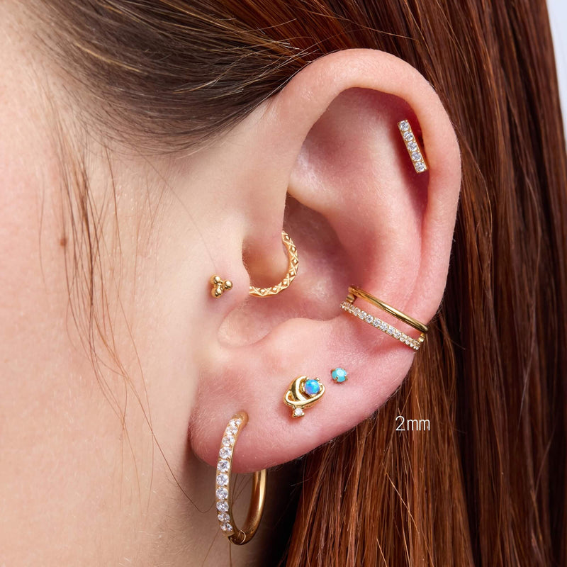 Turquoise Simple CZ Piercing