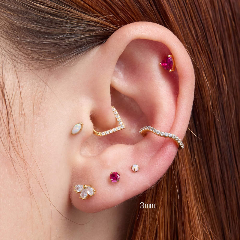 Fuschia Simple CZ Piercing