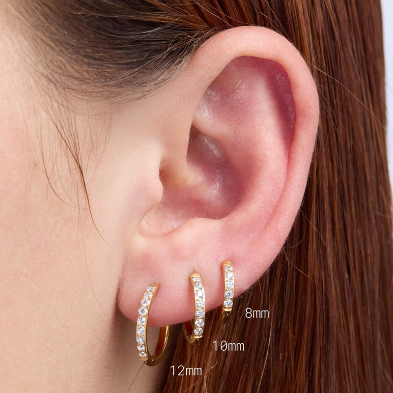 Essential White CZ Hoops (18G)