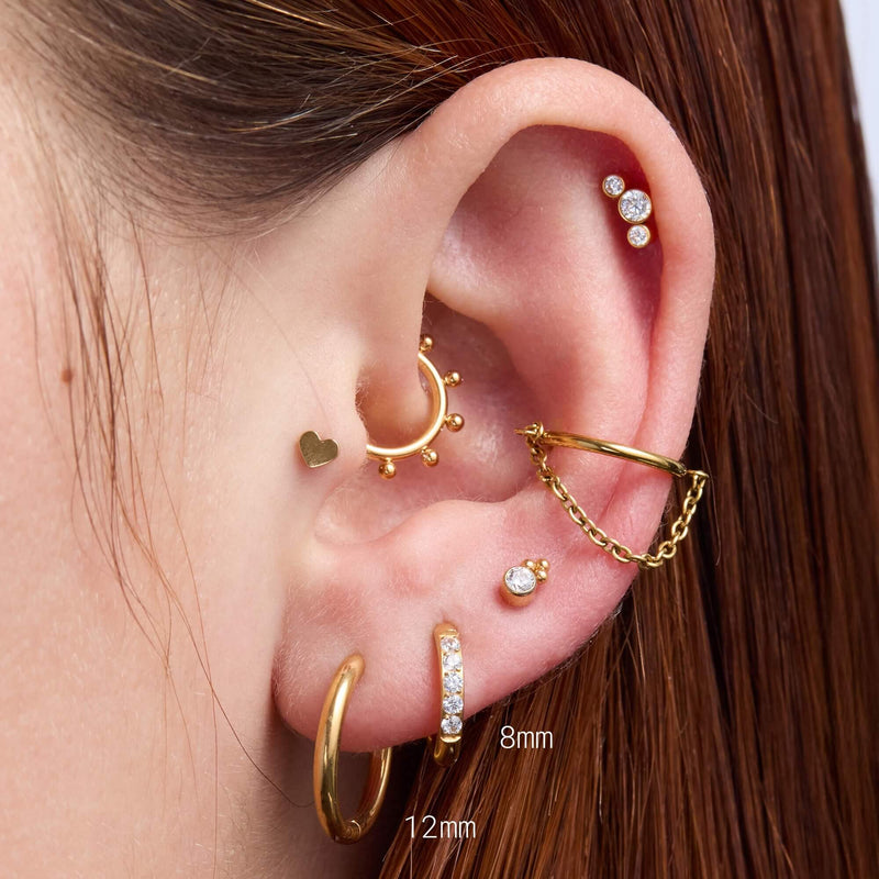 Essential White CZ Hoops (18G)