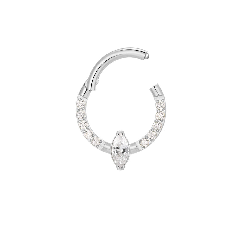 White Marquise CZ Pavé Clicker (16G)