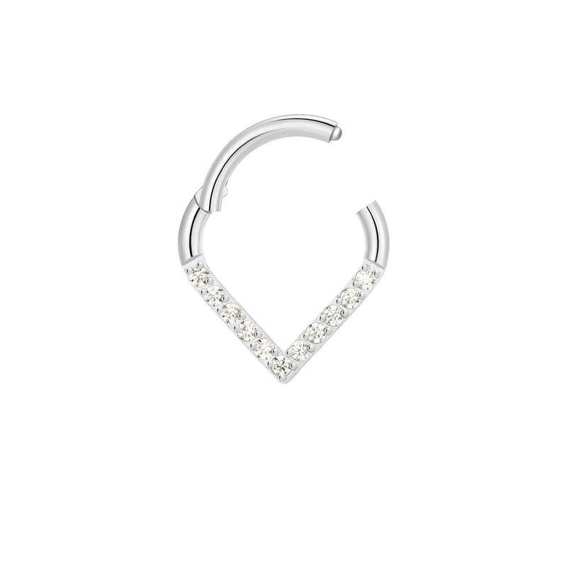 White CZ Pavé Chevron Clicker (16G)