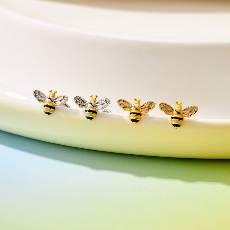 Enamel Bumble Bee Earrings