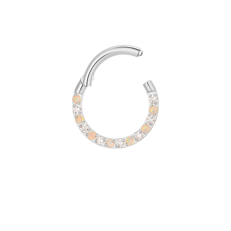 White Opal and White CZ Pavé Clicker (16G)