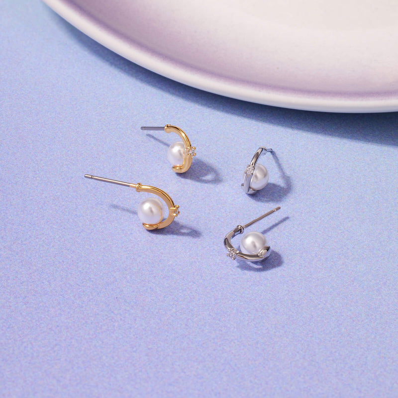 Pearl Scoop Earrings