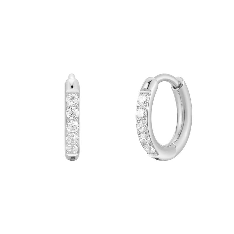 Essential White CZ Hoops (18G)