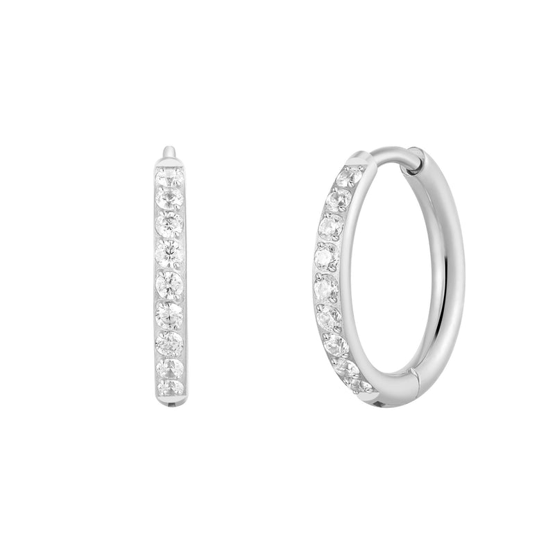 Essential White CZ Hoops (18G)