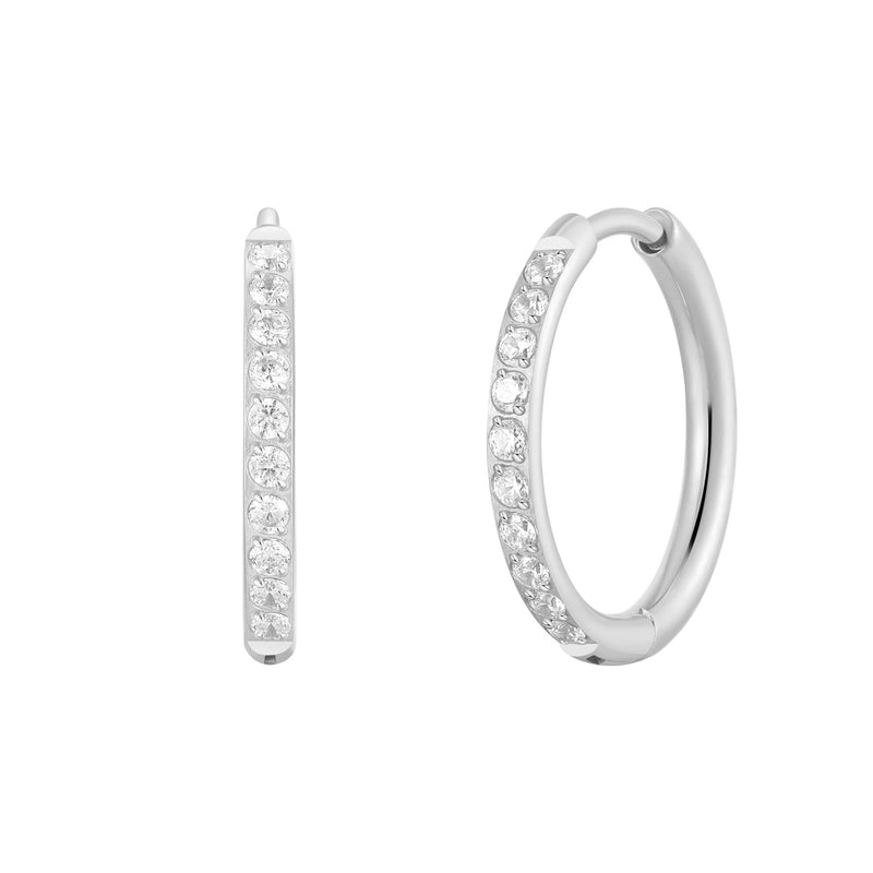 Essential White CZ Hoops (18G)