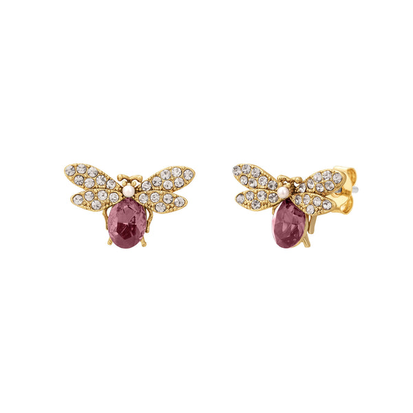 Lilac Royal Bee Earrings