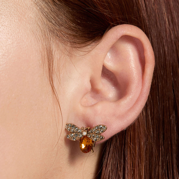 Amber Royal Bee Earrings