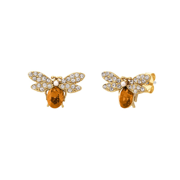 Amber Royal Bee Earrings