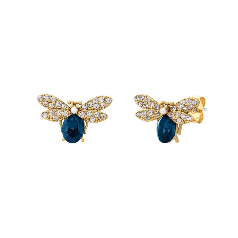 Navy Royal Bee Earrings