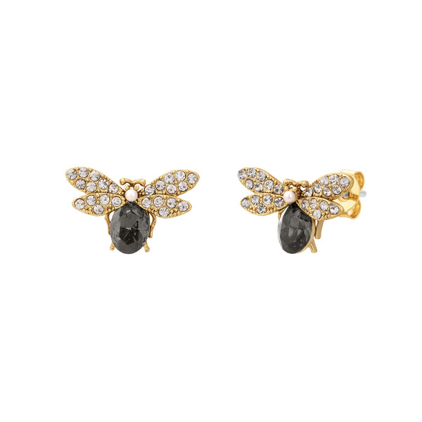 Grey Royal Bee Earrings