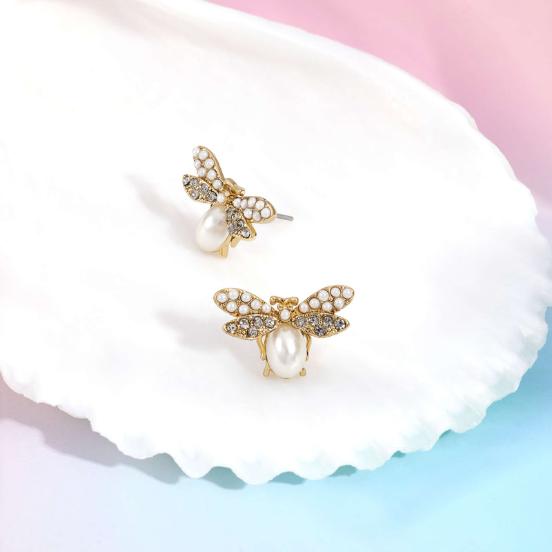 Pearl Royal Bee Earrings