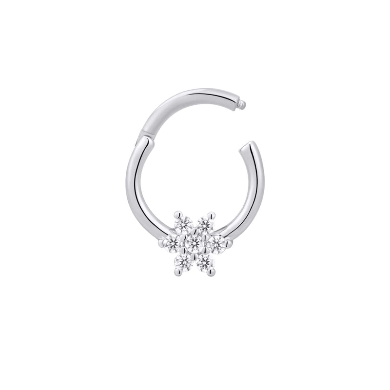 White CZ Flower Clicker (16G)