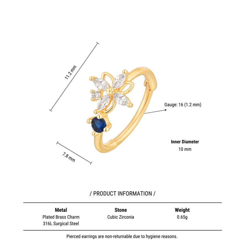 Navy CZ Flower Clicker (16G)