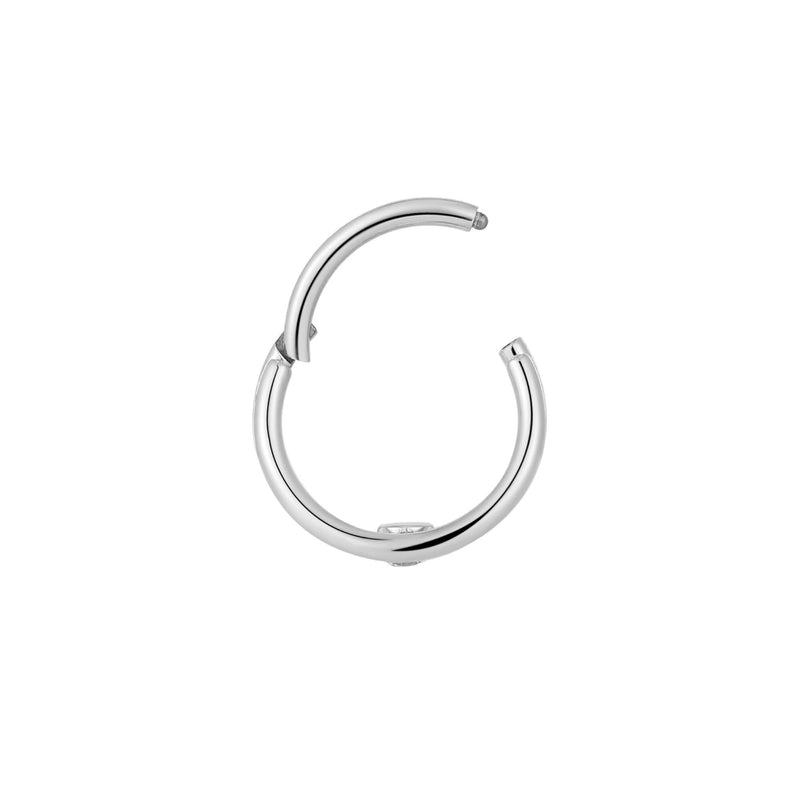 Double Hoop White CZ Clicker (16G)