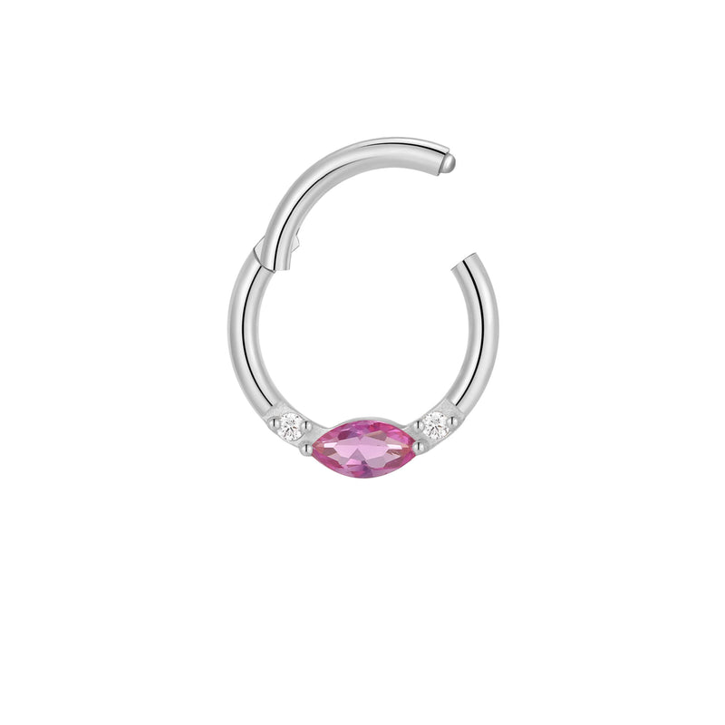 Fuschia Single Marquise Clicker (16G)