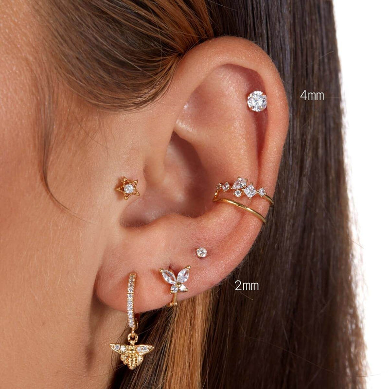 Simple CZ Crystal Barbell Bundle (16Gx6mm)