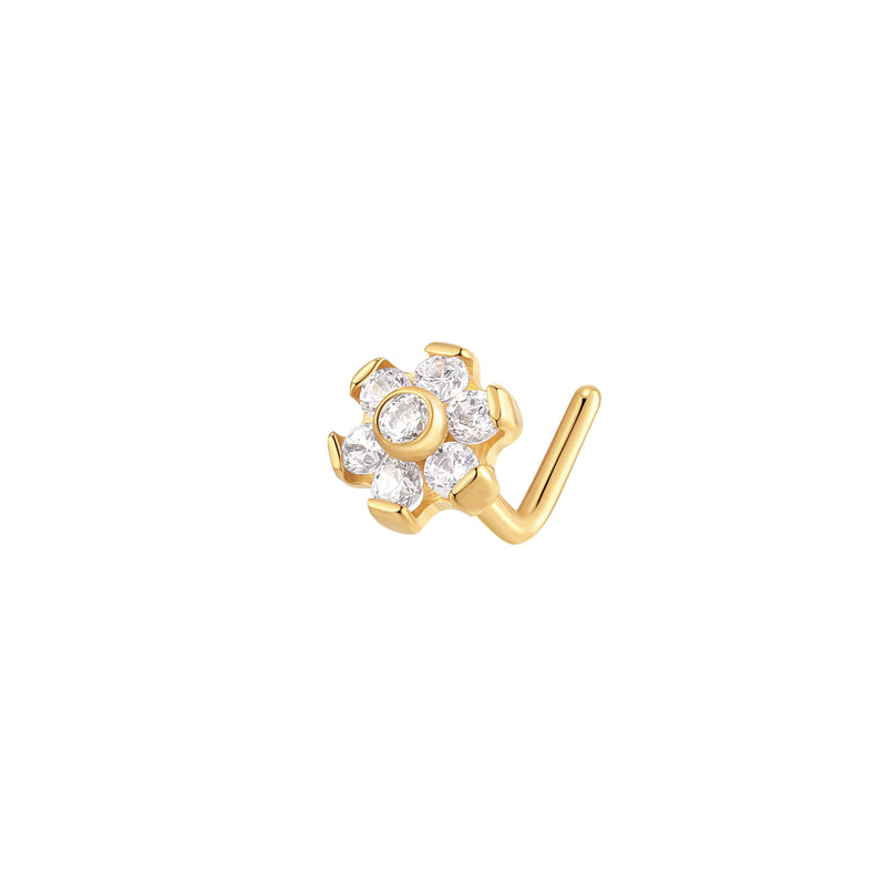 Radiant Flower Nose L-Stud (20G)