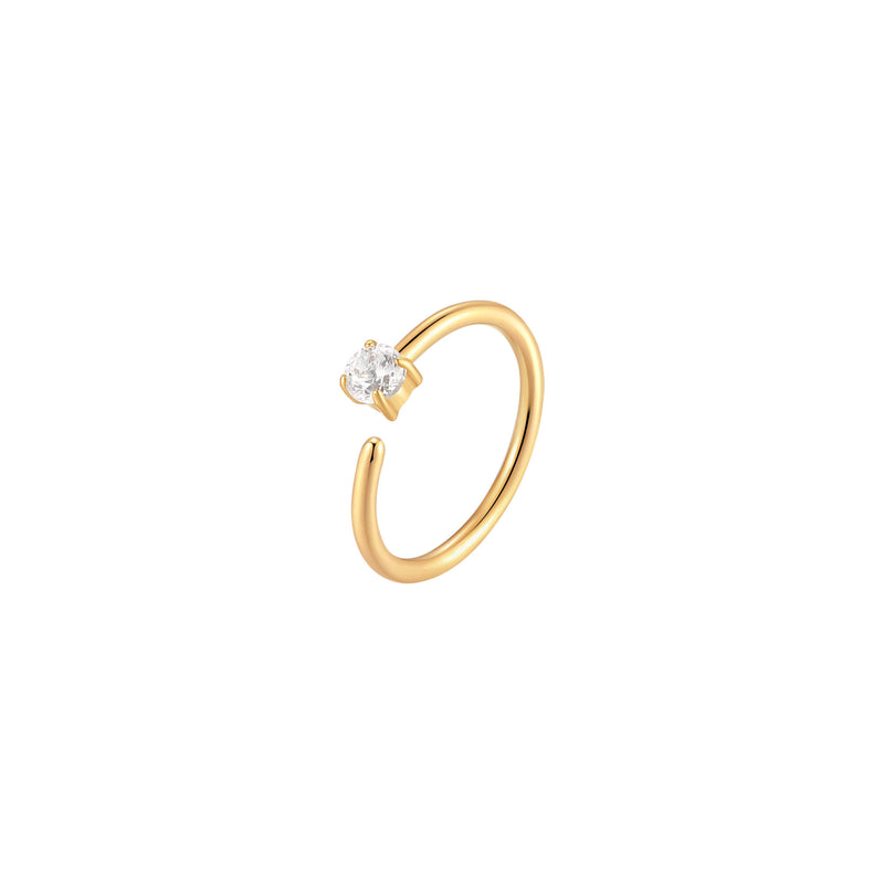 Solitaire White CZ Hoop (20G)