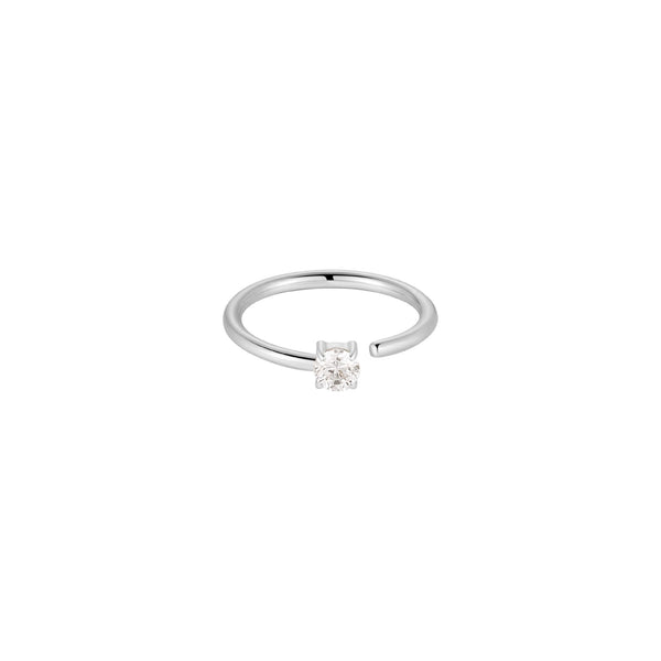 Solitaire White CZ Hoop (20G)