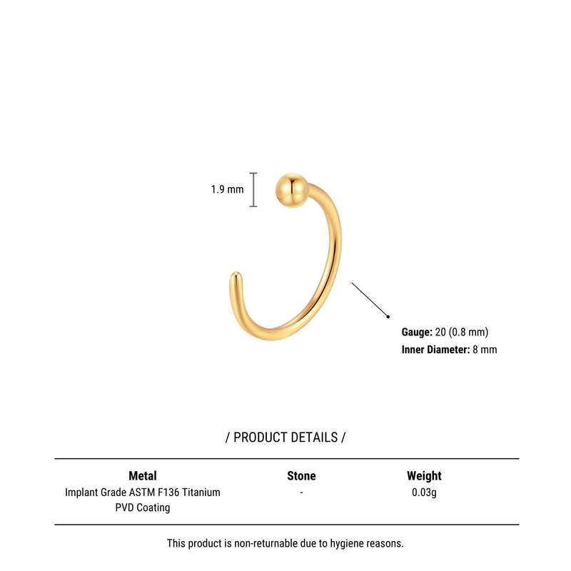 Ball End Open Hoop (20G)