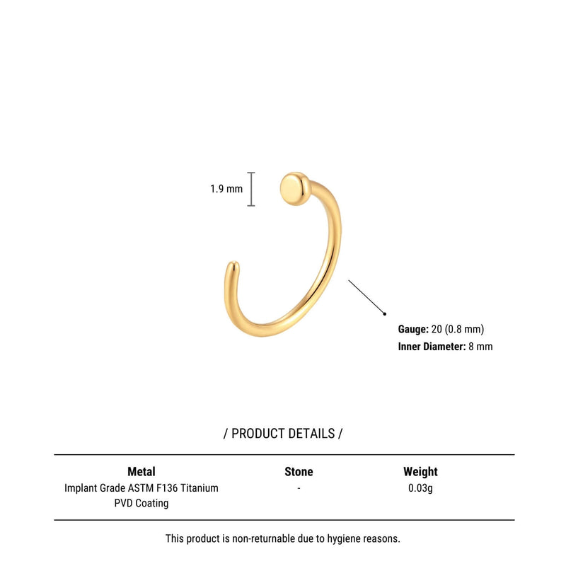 Disc End Open Hoop (20G)