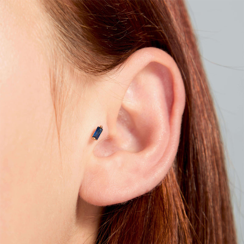 Navy Single Baguette Piercing