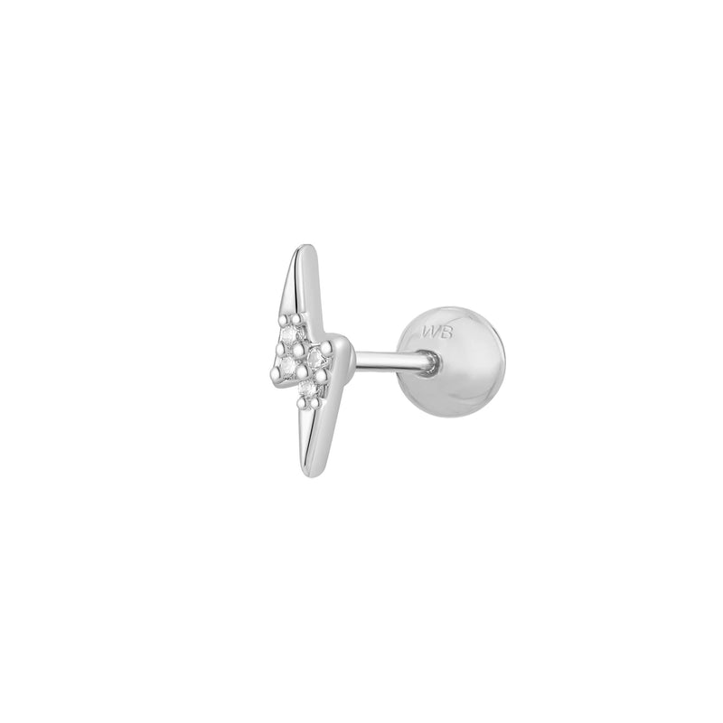 White CZ Thunder Bolt Piercing