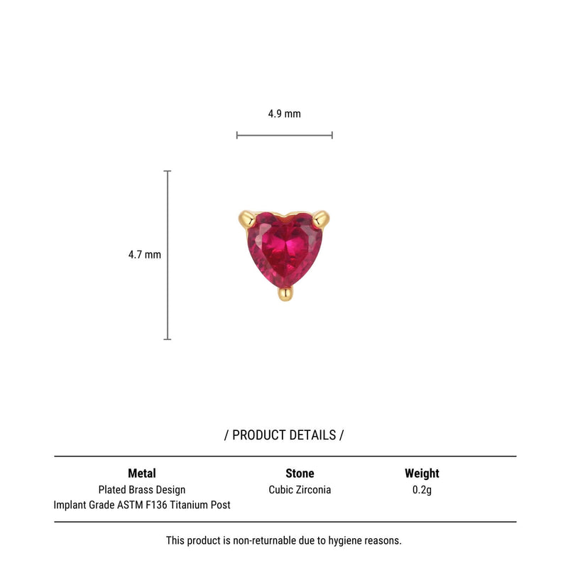 Fuschia Heart Piercing