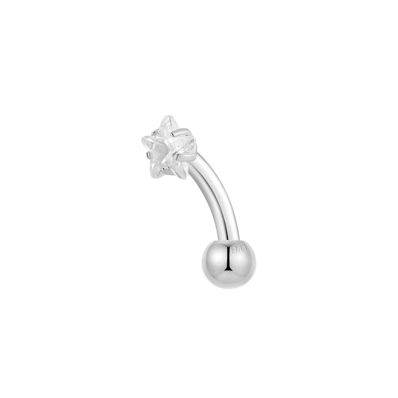 Silver, Curved Barbell Piercing