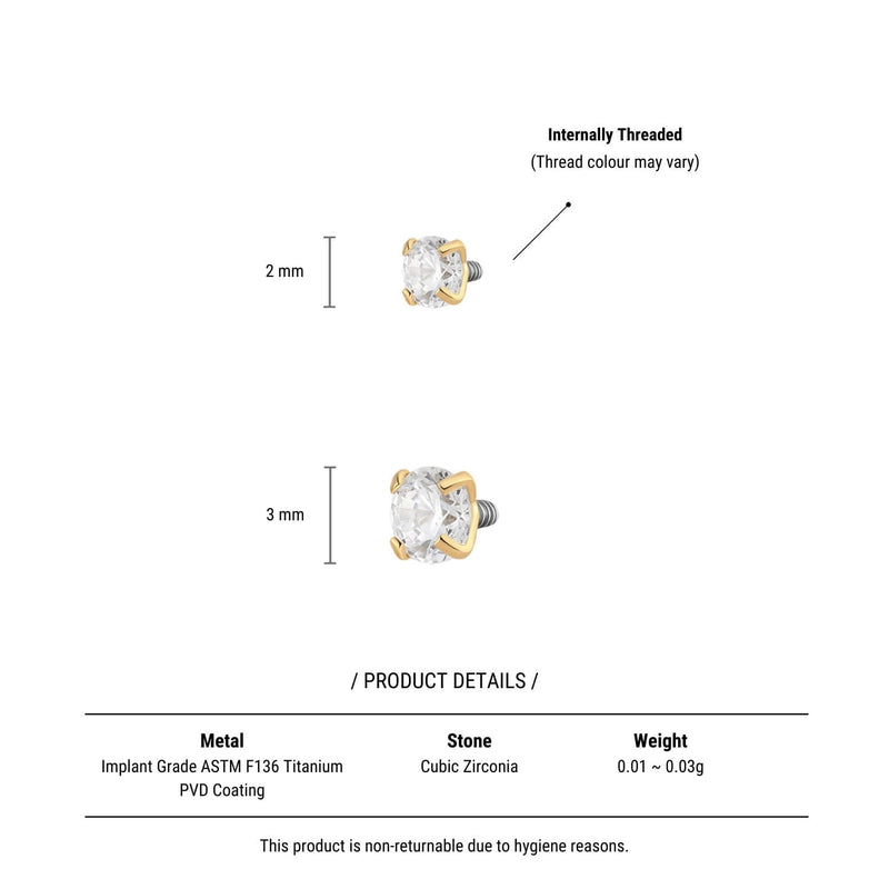 White Simple CZ Labret Bundle (16G)