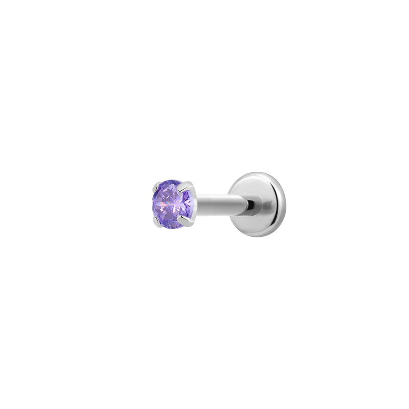 Purple Simple CZ Piercing