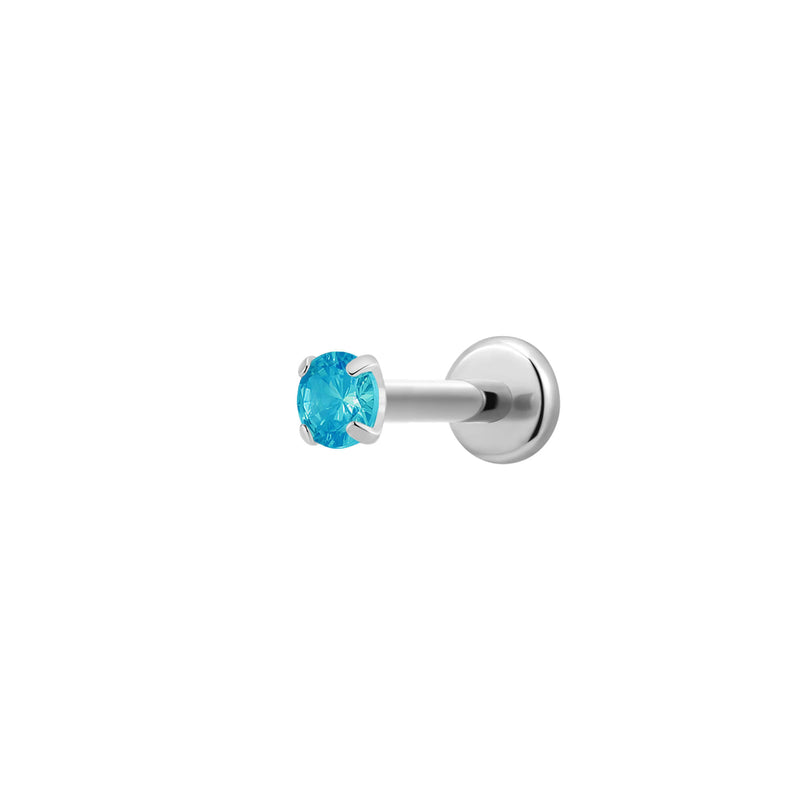 Light Blue Simple CZ Piercing