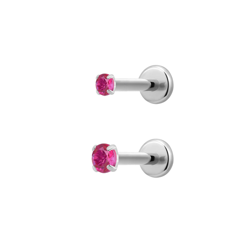 Fuschia Simple CZ Labret Bundle (16G)