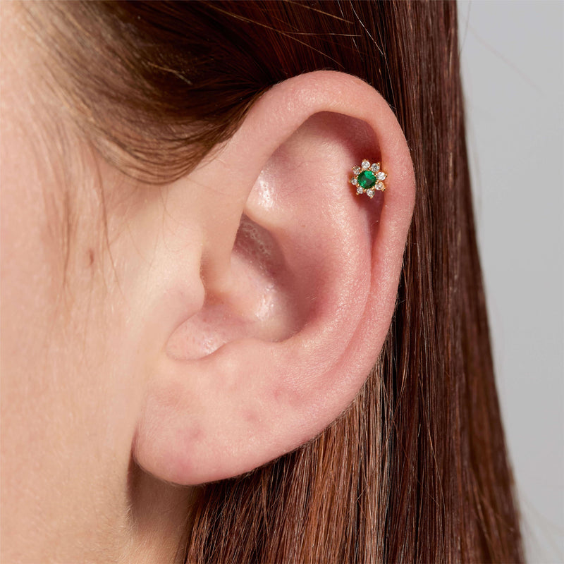 Green Royal Flower Piercing