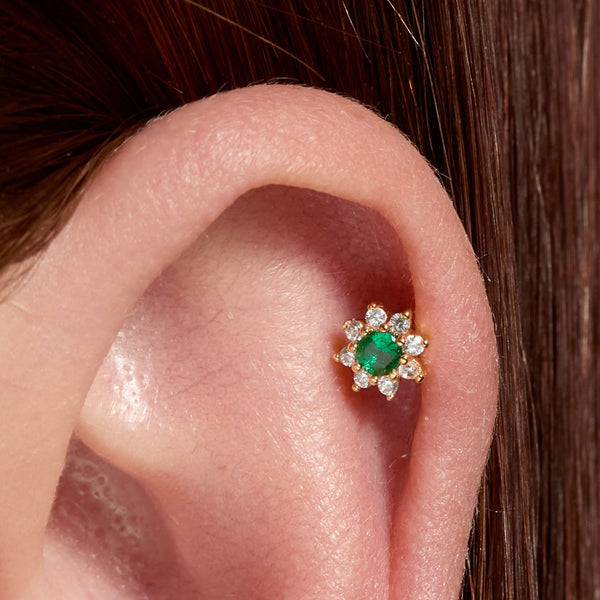 Green Royal Flower Piercing