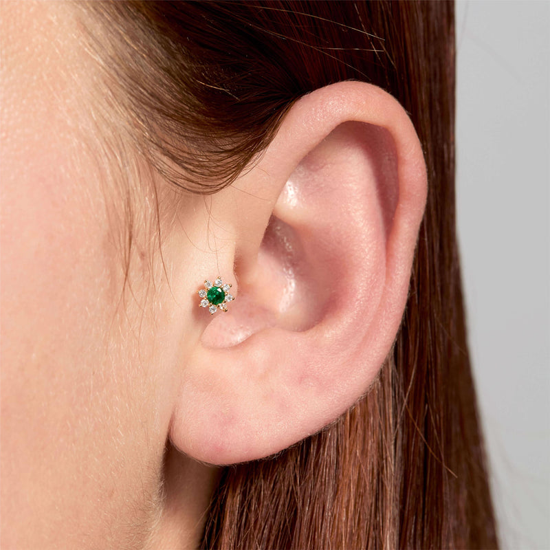 Green Royal Flower Piercing