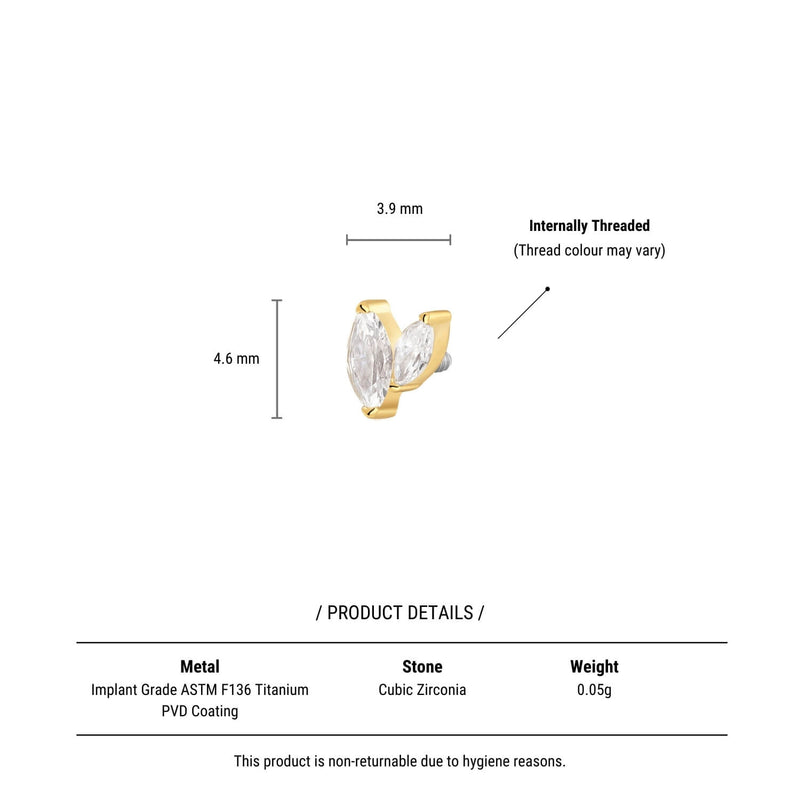 White Marquise Cluster Piercing