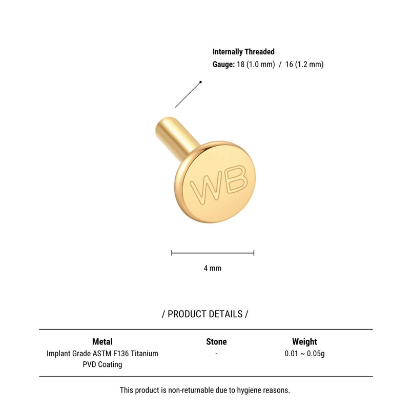 Internally Threaded Labret (18G/16G)