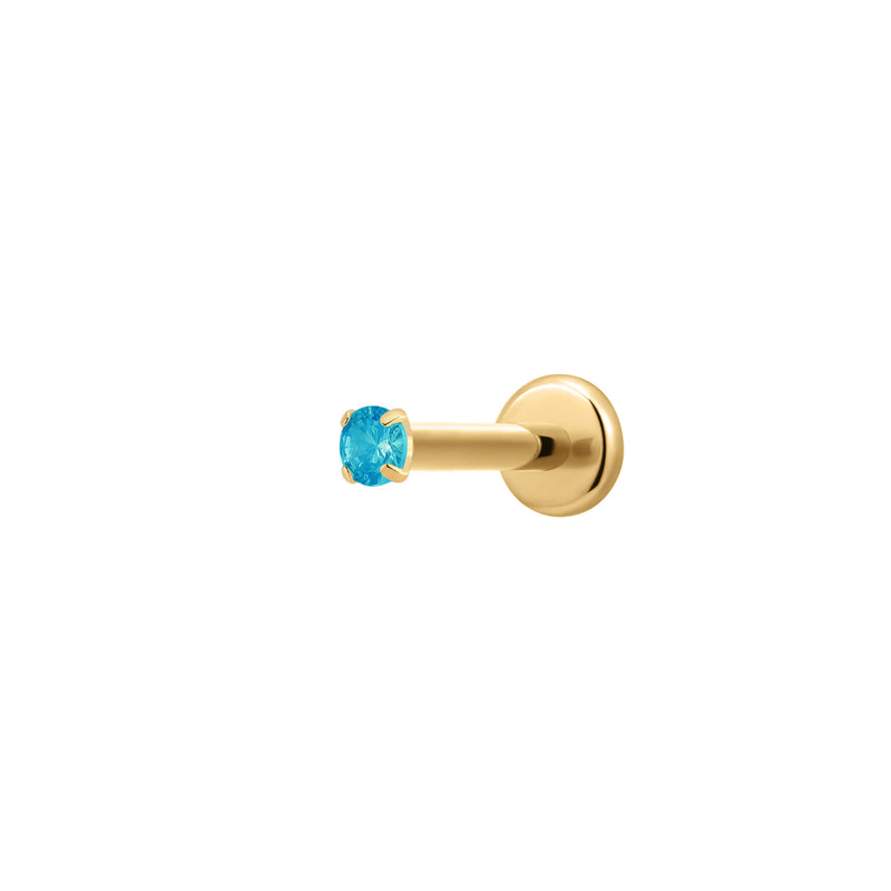 Light Blue Simple CZ Piercing