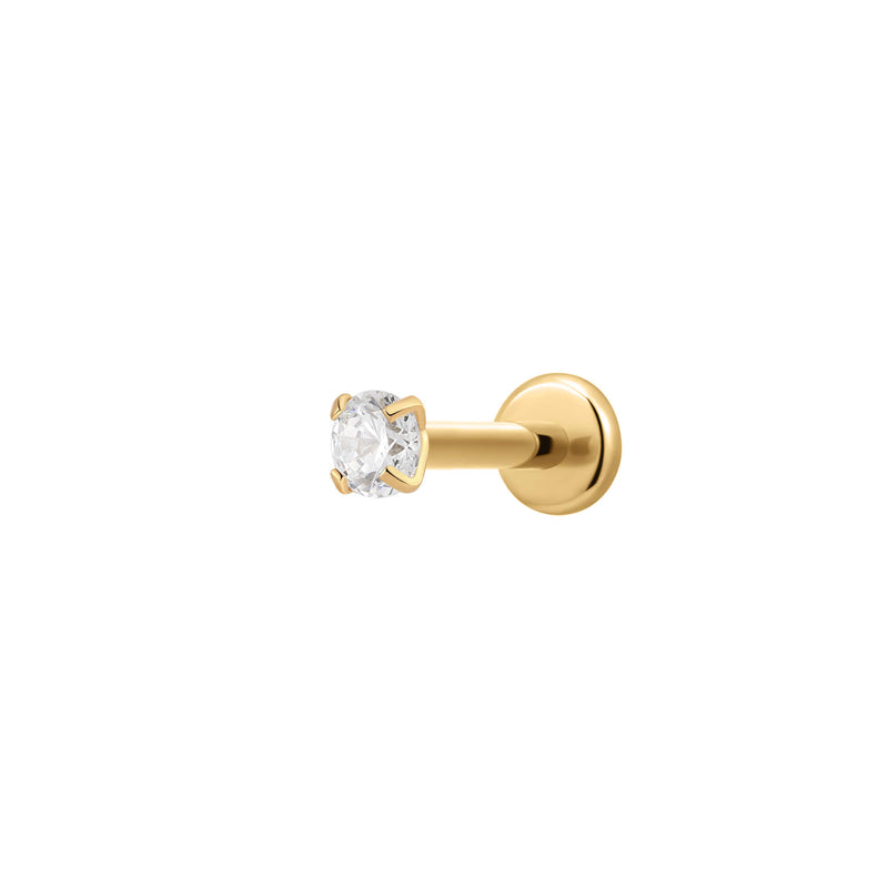 White Simple CZ Piercing