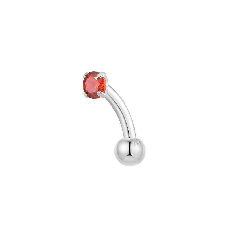 Silver, Curved Barbell Piercing